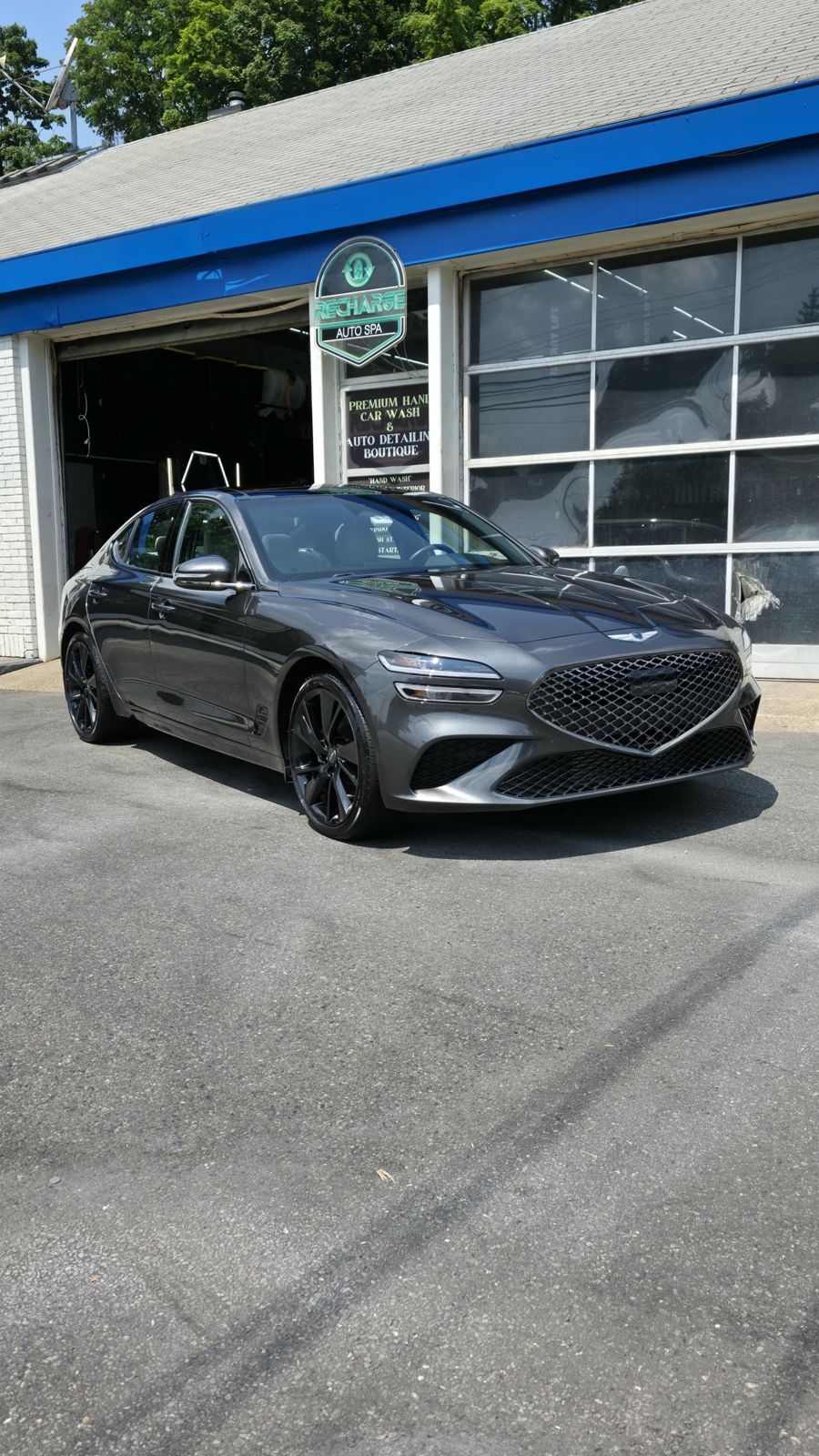 Genesis G70 outside Recharge Auto Spa
