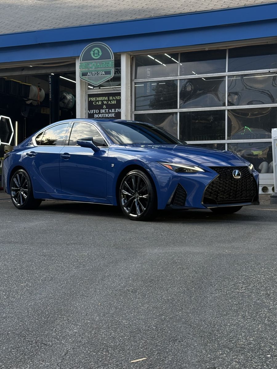 Blue Lexus IS at Recharge Auto Spa